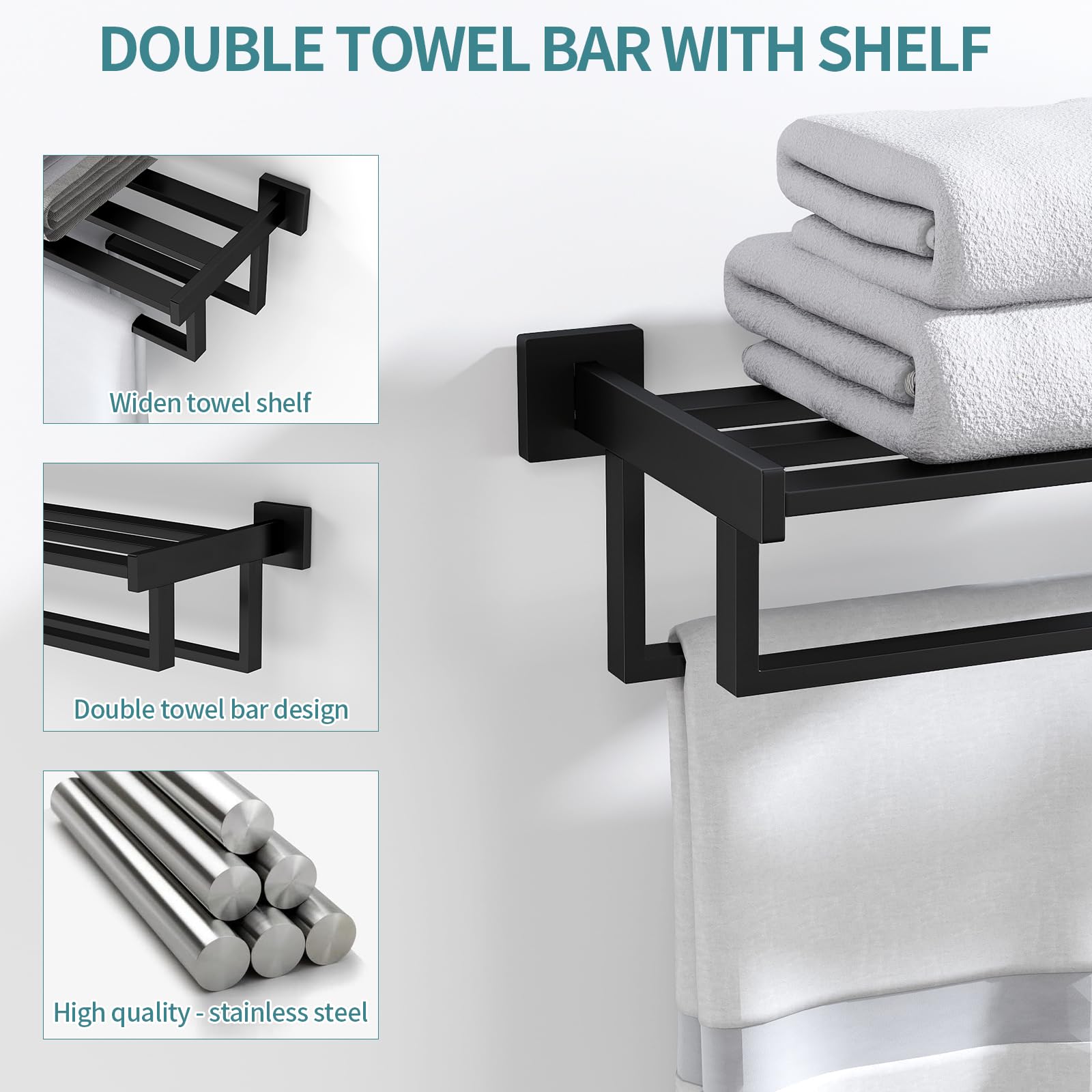 STWWO towel rack stainless steel construction ensures durability in humidity.