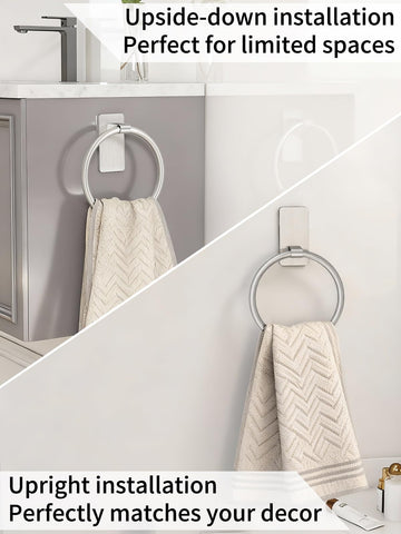 STWWO adhesive towel ring for RV bathroom, space-saving and easy reach