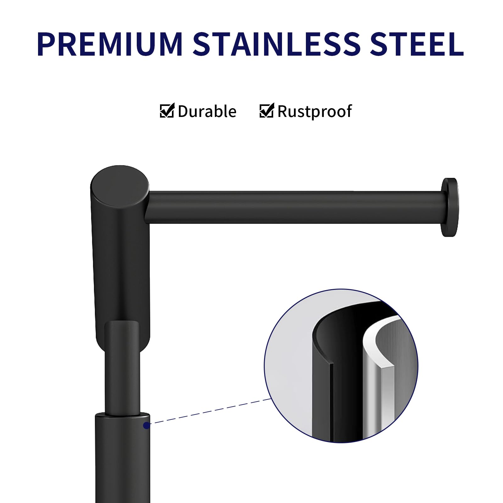 STWWO heavy-weighted base prevents tipping during busy bathroom use.