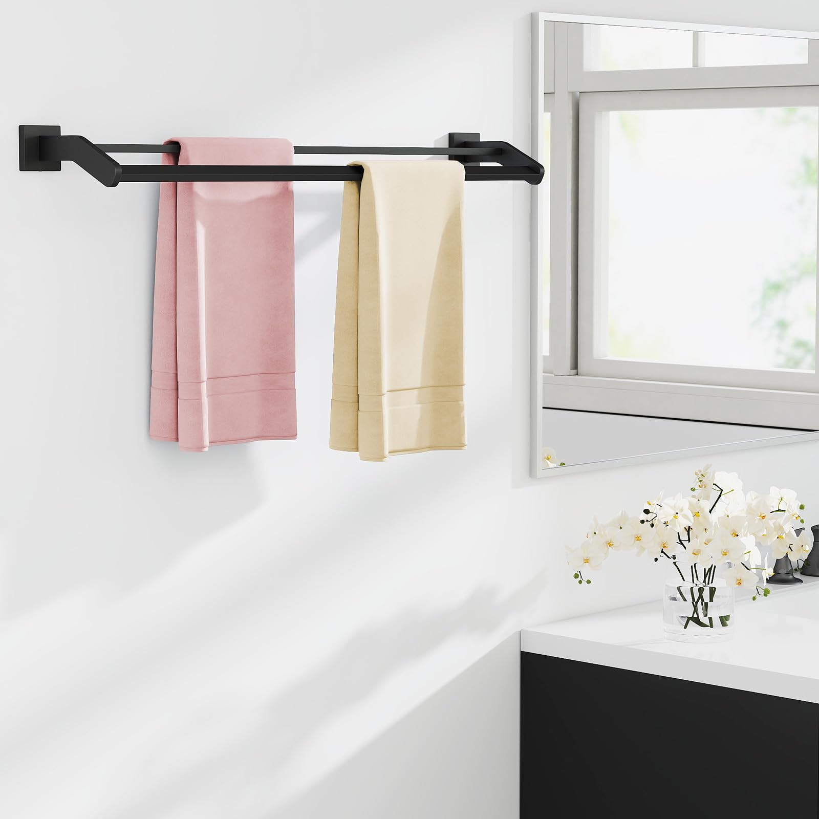 Versatile towel rack suitable for hotels and busy homes