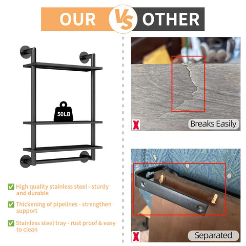 STWWO stainless steel pipe shelving, rust-resistant and modern