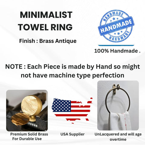 Stylentdecor durable brass towel ring for daily use.