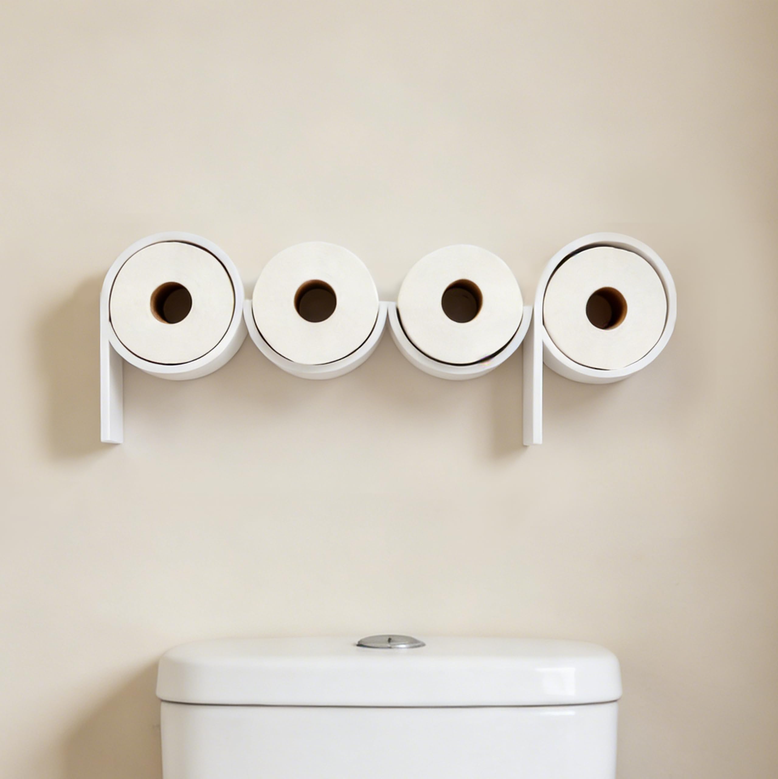 Stylor Poop Sign toilet paper holder with lettered design for playful bathroom storage