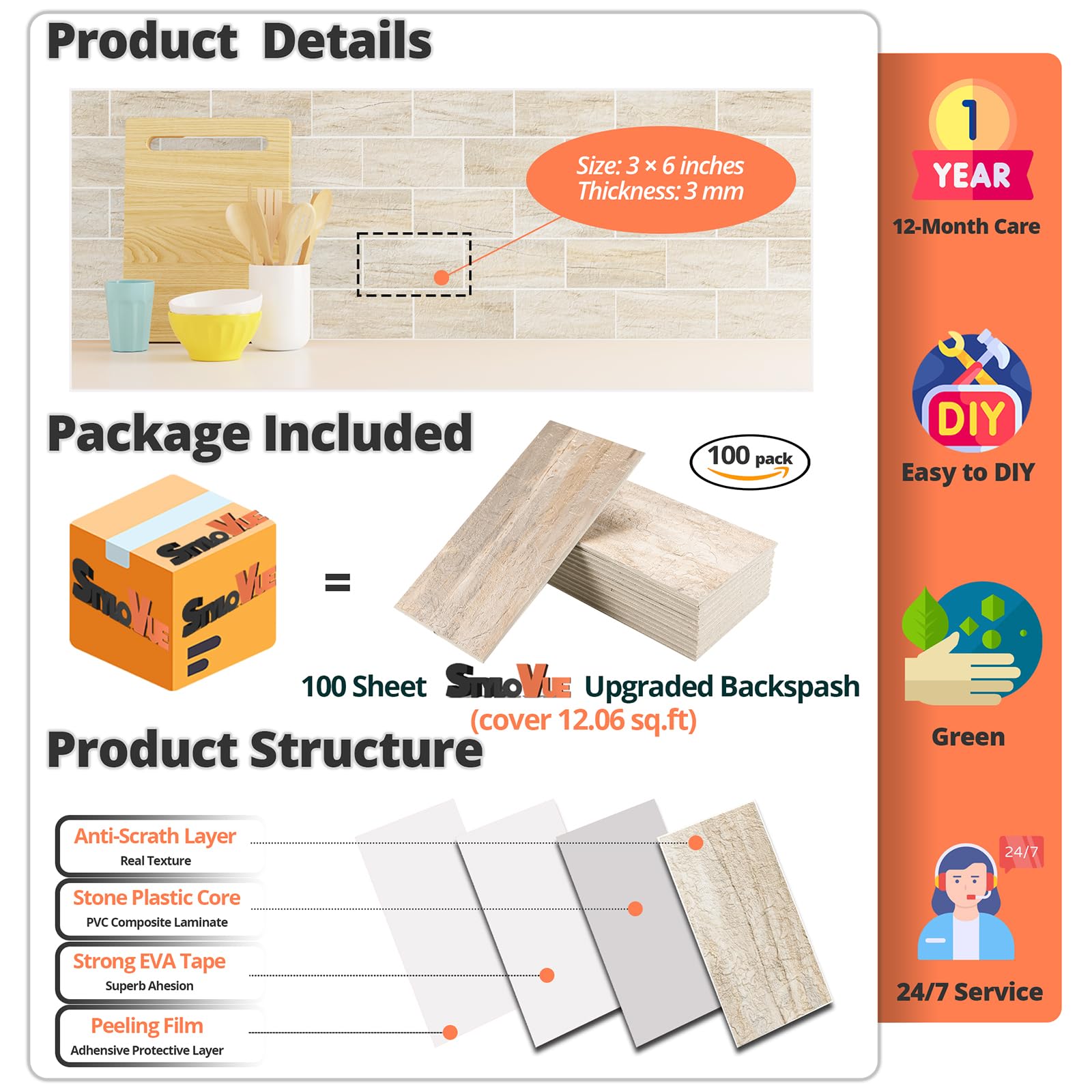 StyloVue self-adhesive tiles simplify installation with no mess.