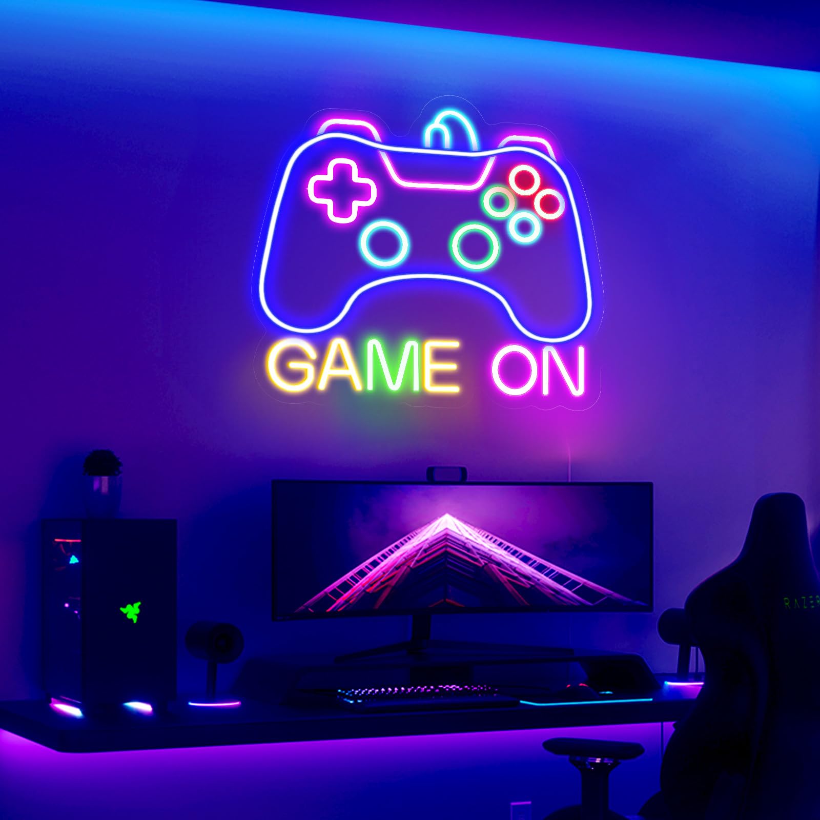STYPOP LED glow from gamer neon sign for immersive ambience