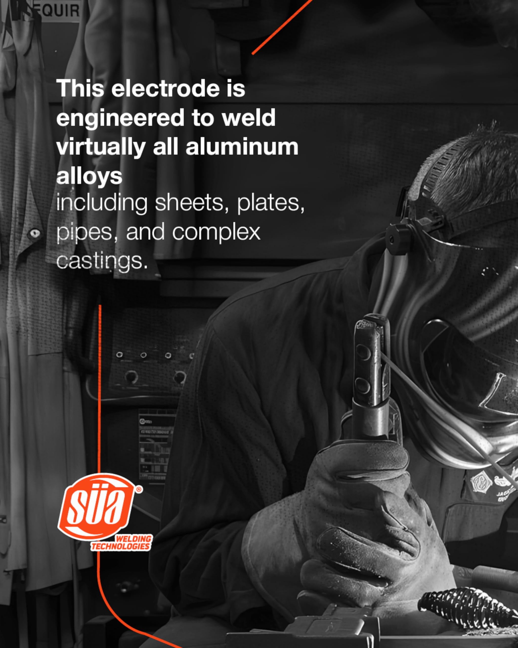 SÜA E4043 14-inch electrodes in 0.5 lb packaging