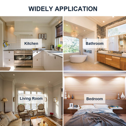 Four-pack for consistent brightness across bathroom, kitchen, bedroom, and balcony.