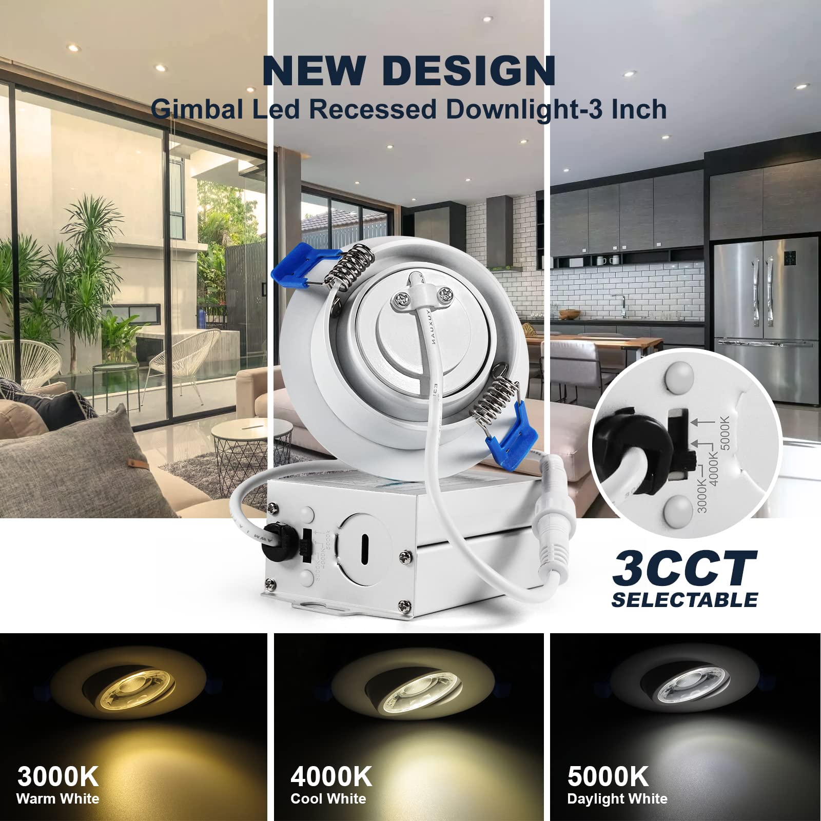 Waterproof recessed light for showers offers flexible placement and damp-location suitability.