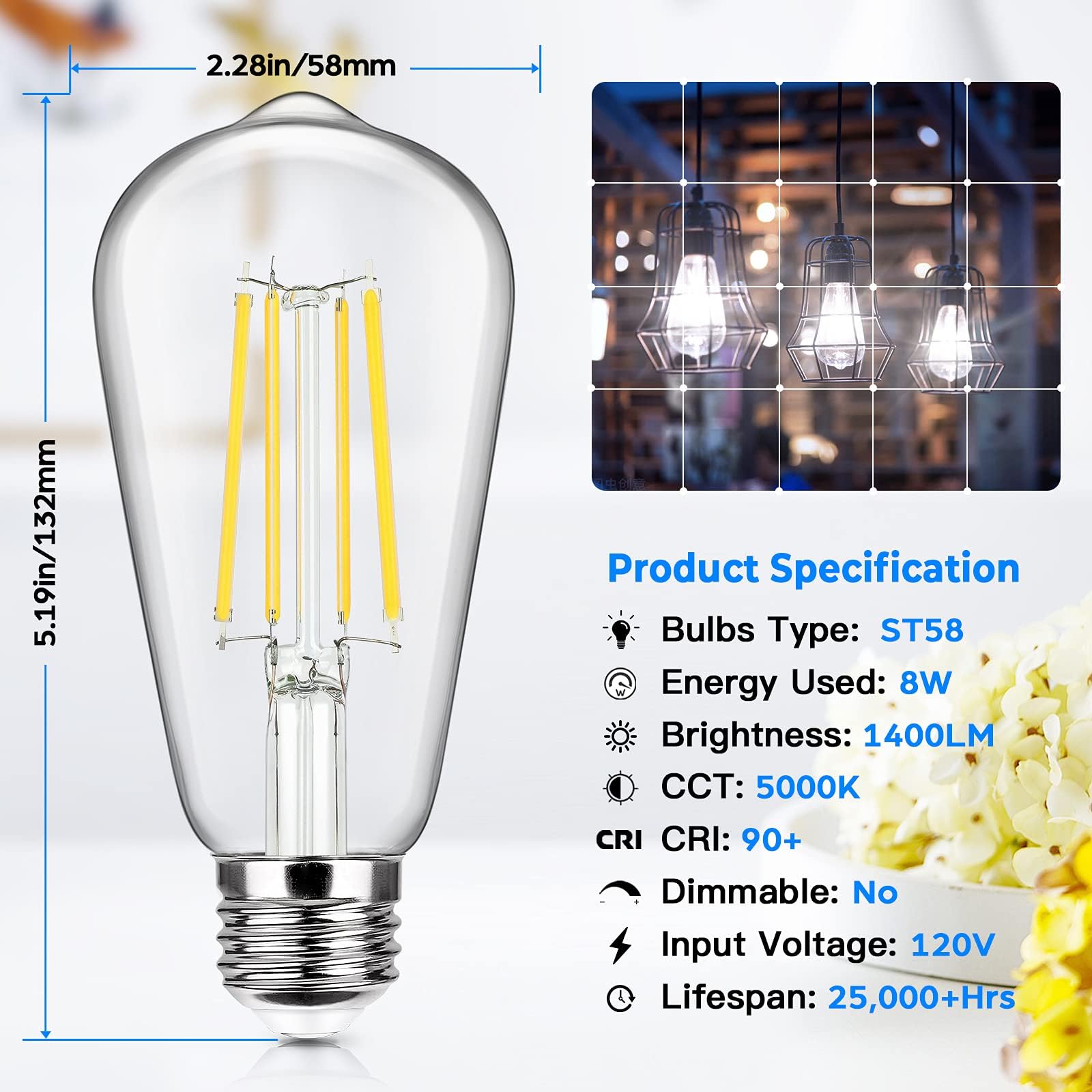 Sucolite 1400lm LED bulb delivers bright daylight-like illumination for rooms.