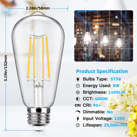 Sucolite E26 medium-base bulb fits chandeliers and wall sconces for easy upgrades.