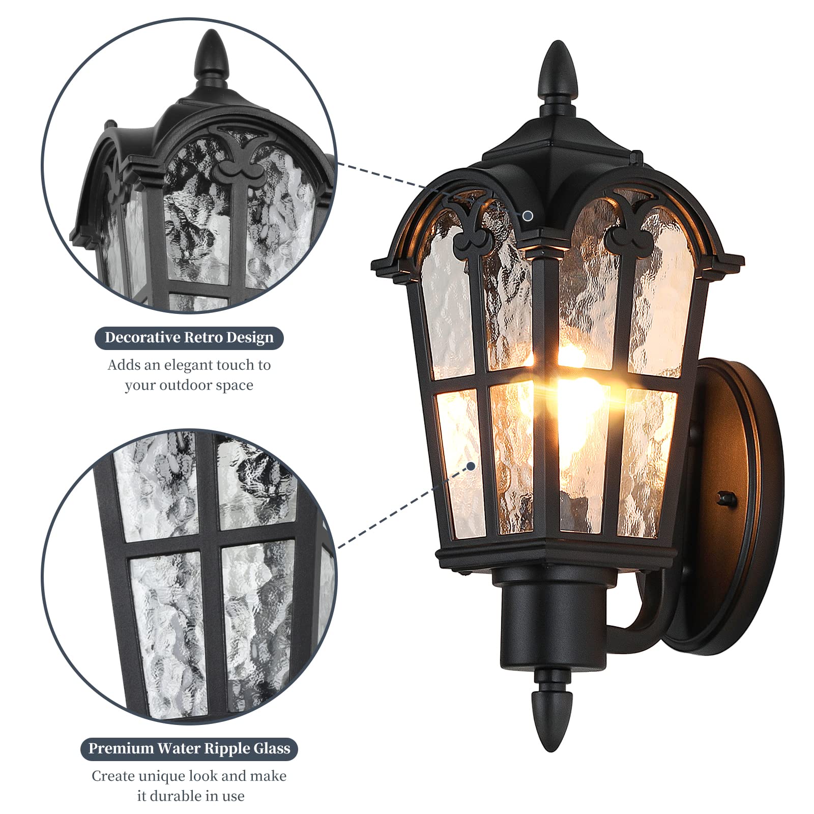 Sucolite exterior lighting showing dual E26 sockets for versatile bulb options