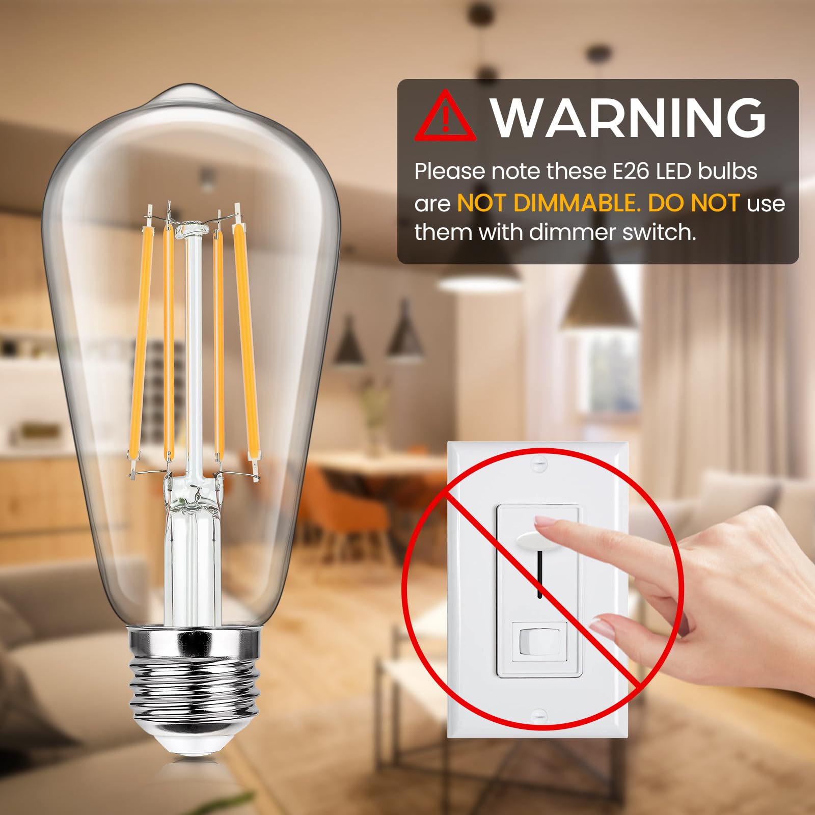 Sucolite ST58 filament with clear glass for retro style lighting.