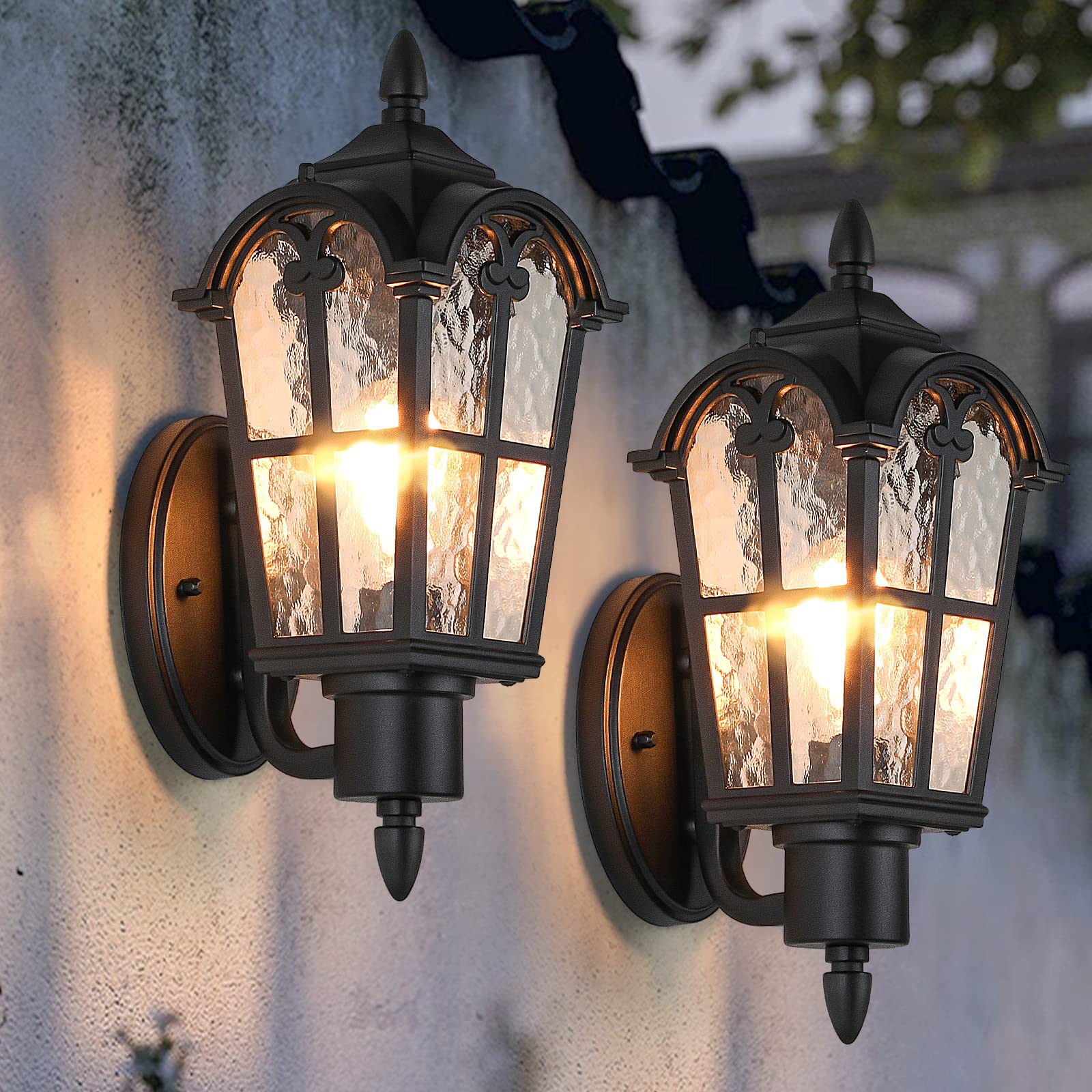 Sucolite two-pack outdoor wall lights providing balanced exterior illumination