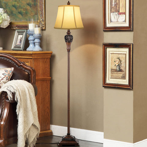 Sucolite Vintage Floor Lamp in-room setup highlights warm ambient lighting.