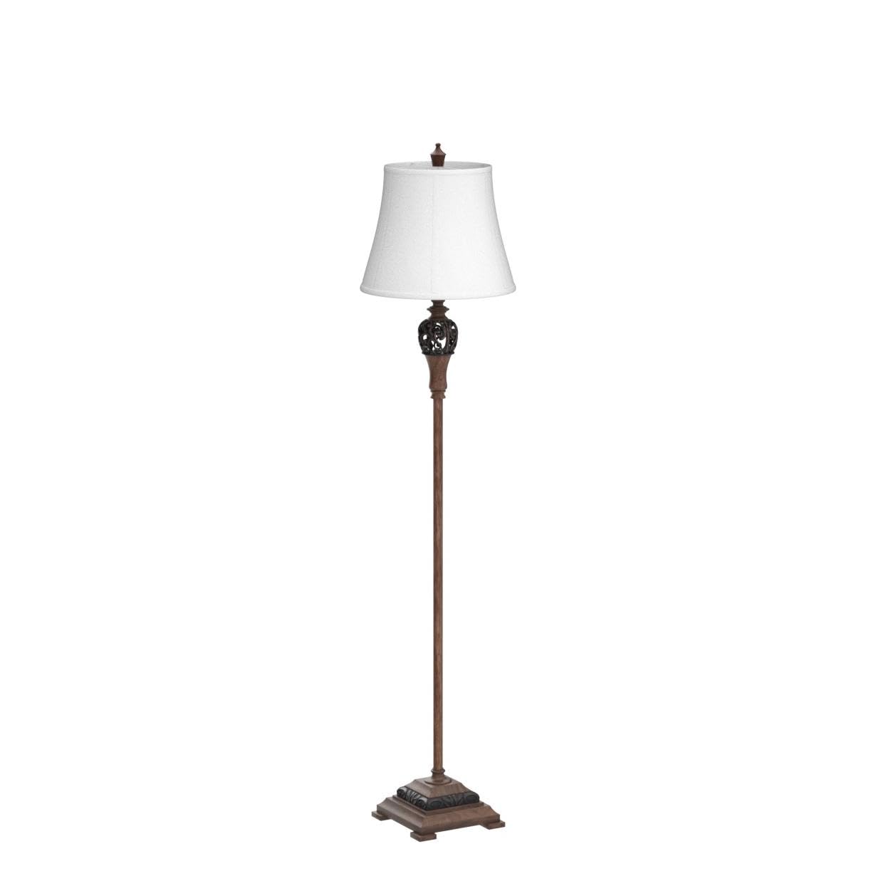 Sucolite Vintage Floor Lamp white shade closeup shows soft glare-free lighting.