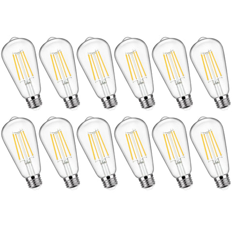 Sucolite vintage LED Edison bulb with clear glass for bright ambient illumination.
