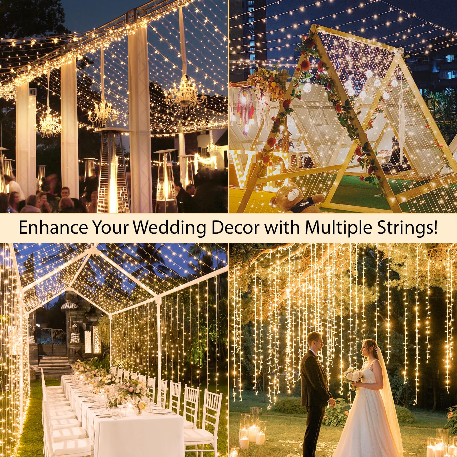 Suddus 100 LEDs deliver steady glow with long-lasting performance.