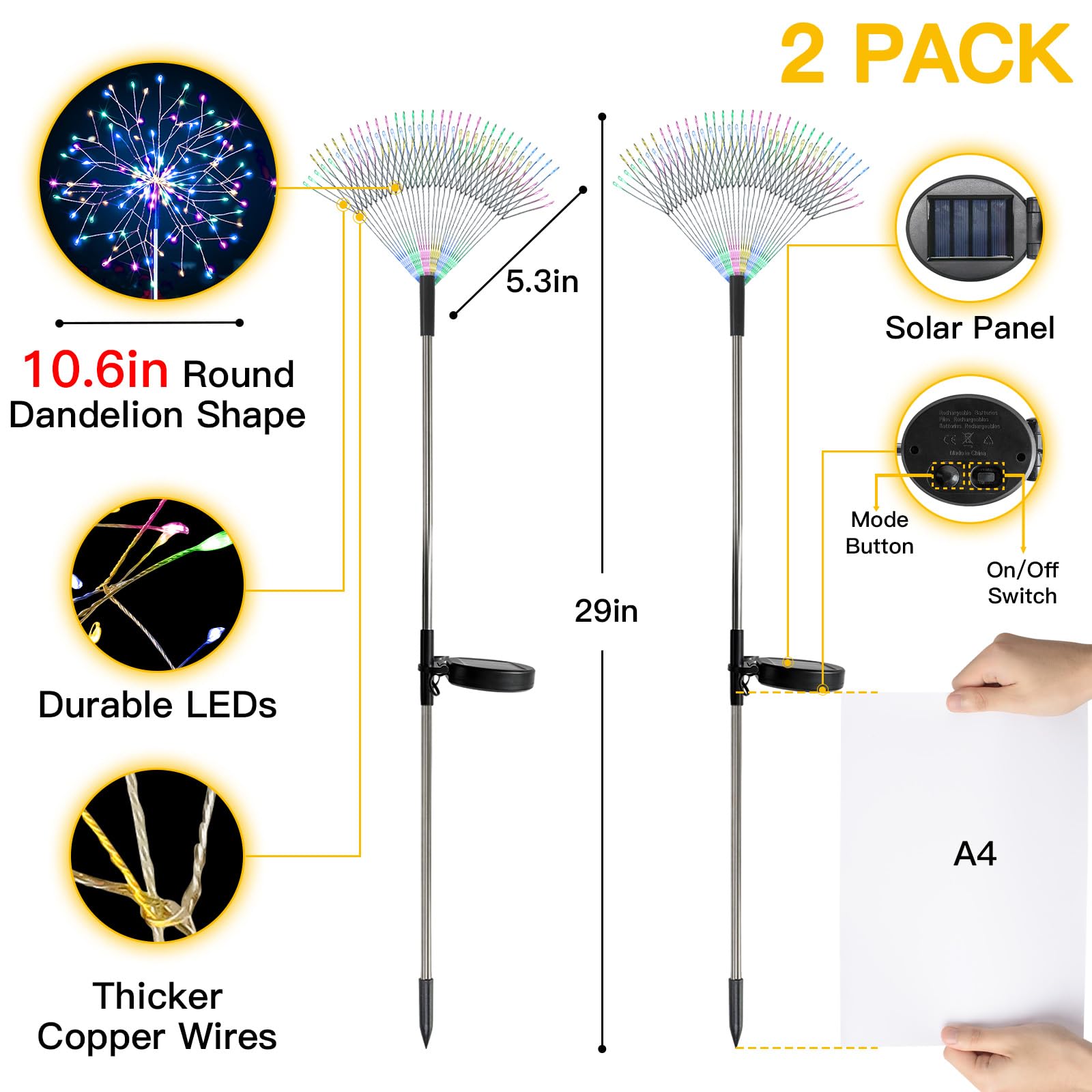 suddus auto on off solar garden lights turn on at dusk
