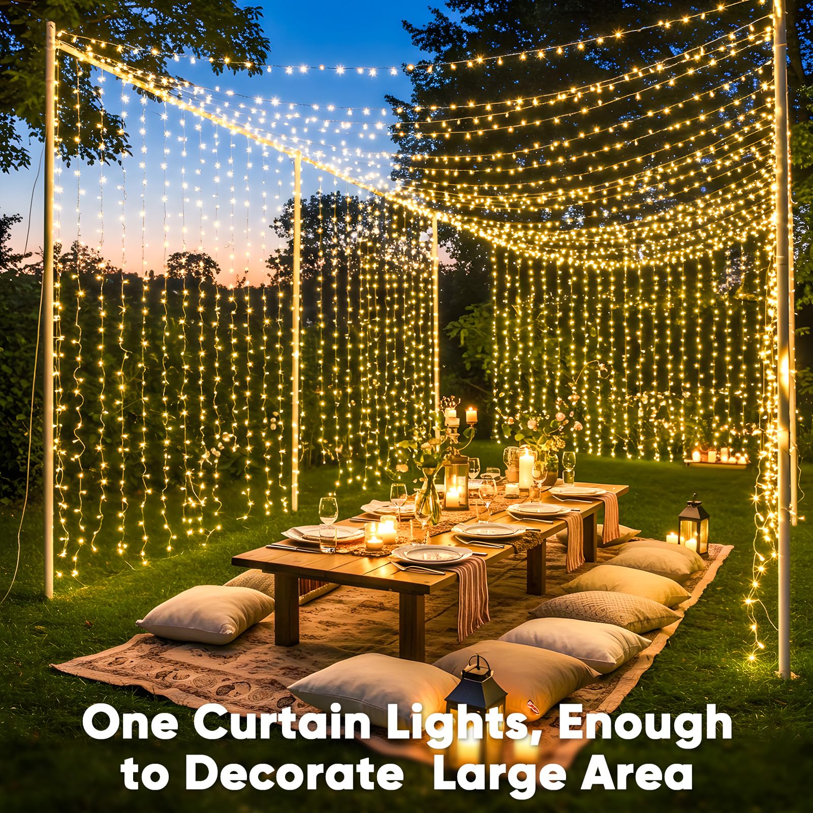 Suddus curtain lights wedding backdrop 19-6x9-8 ft.