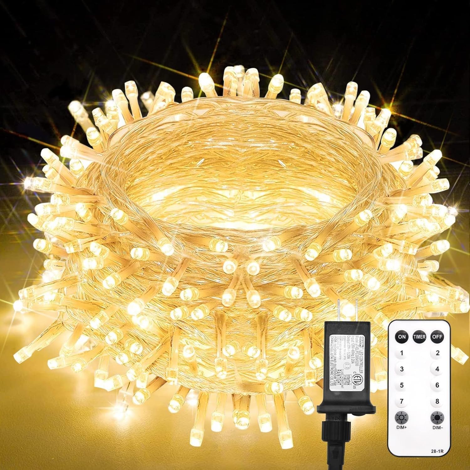 Suddus indoor Christmas lights with remote for easy ambience control.