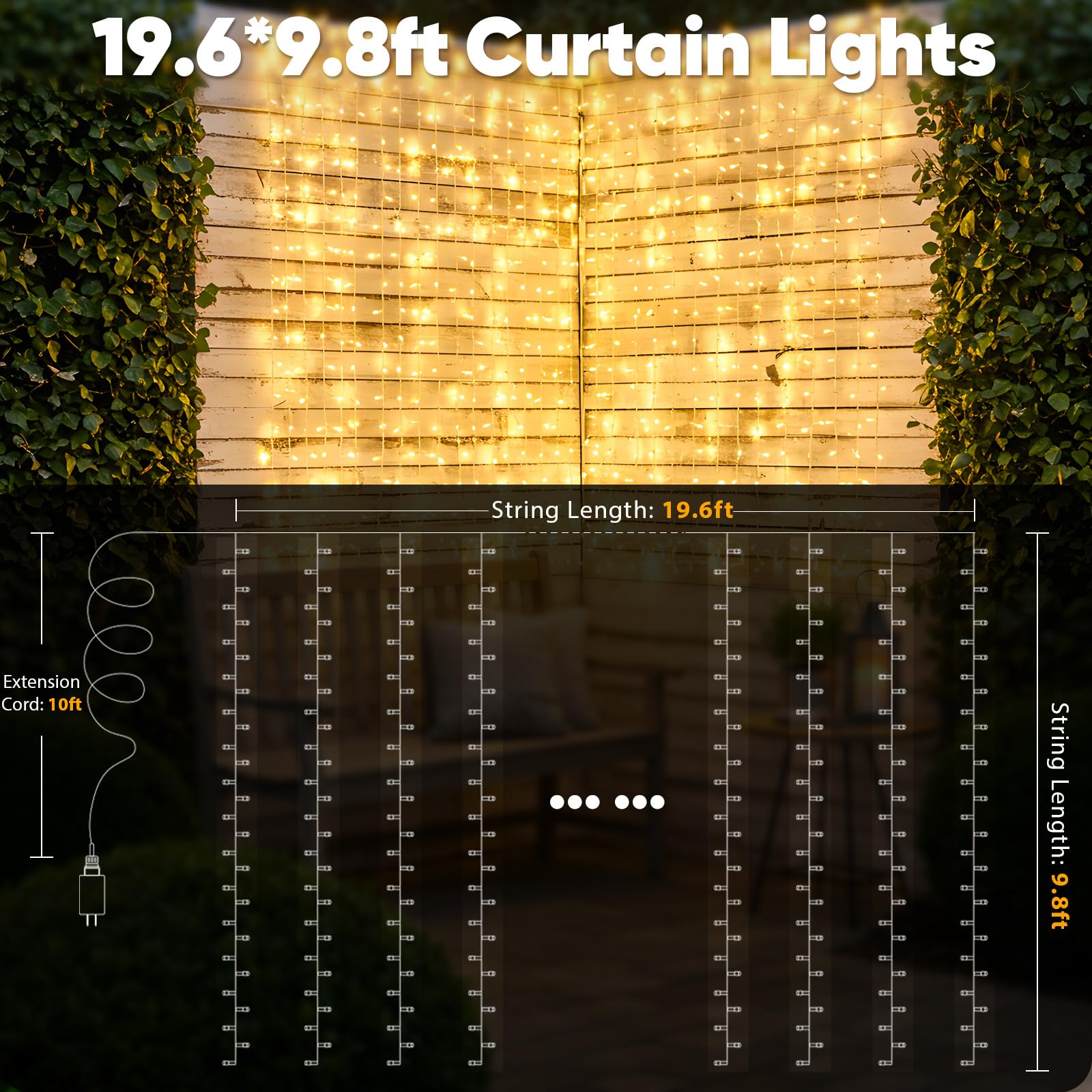Suddus IP44 outdoor curtain lights safe for kids and pets.