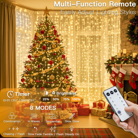 Suddus 20 strings with 30 LEDs each; immersive soft light.