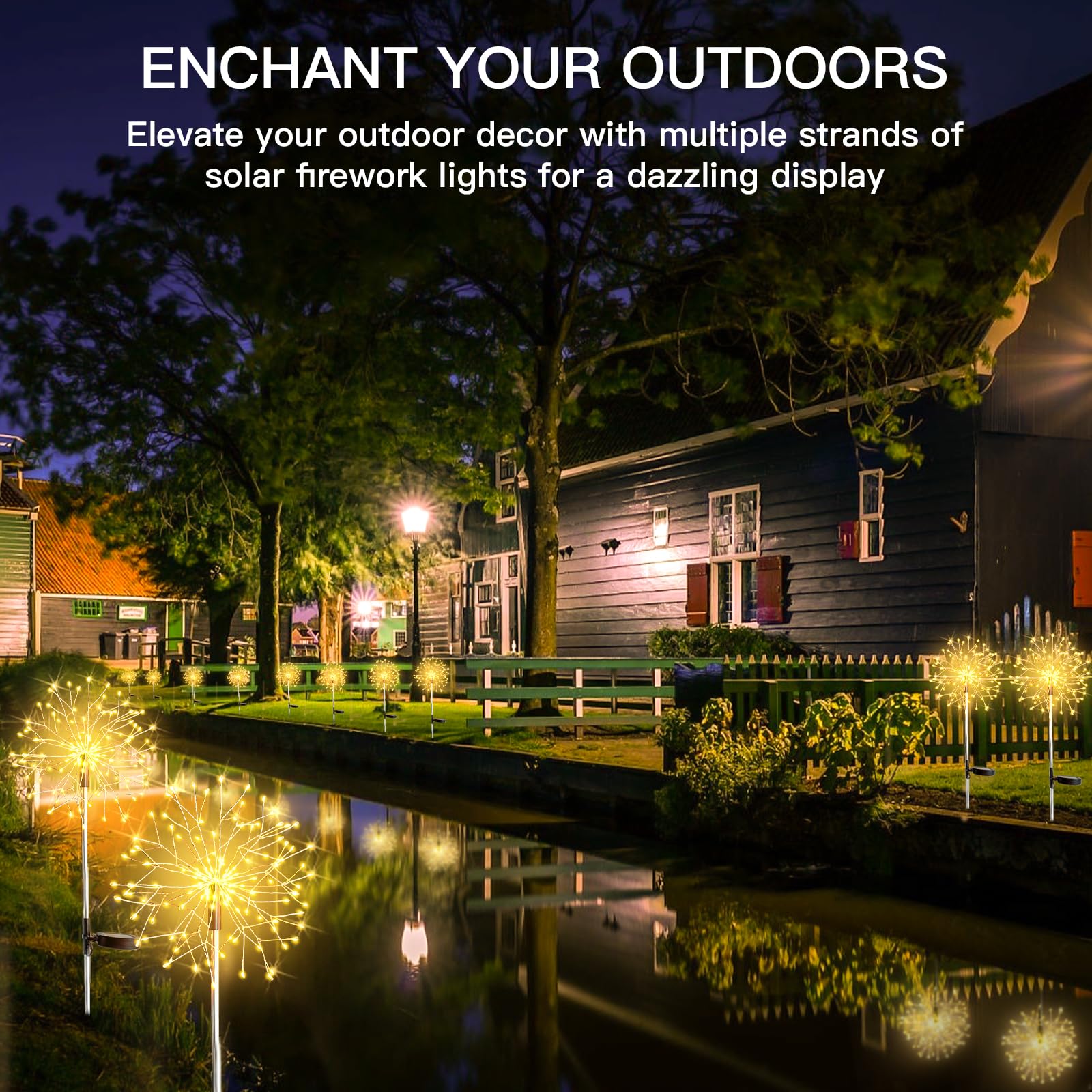 Suddus solar garden lights enhance yard and patio decor