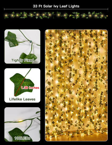 suddus solar ivy lights package including panel and stake