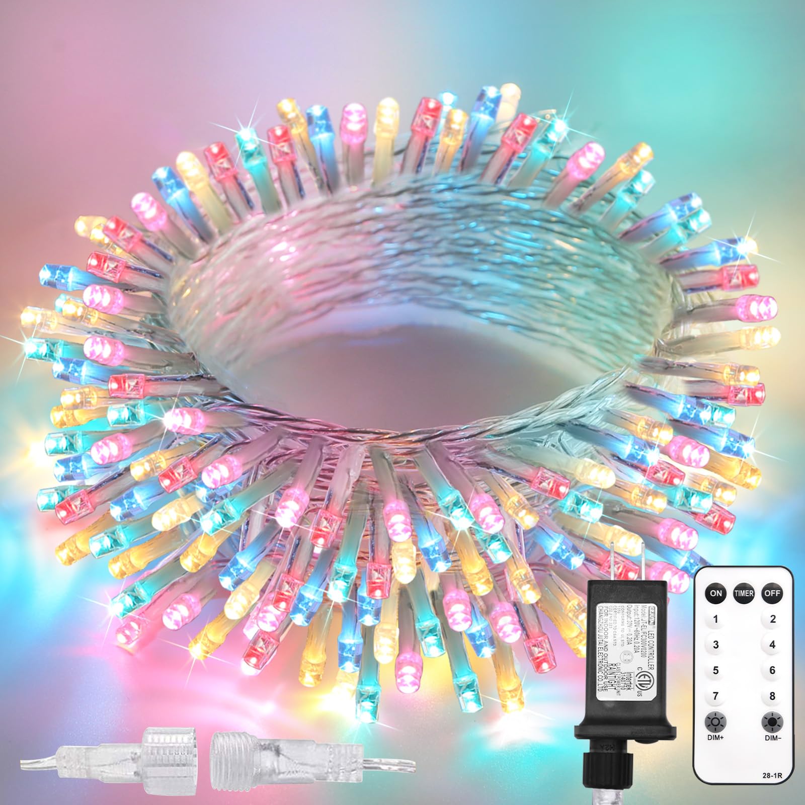 SUDDUS 33ft string lights indoor bedroom with warm multicolor glow for cozy spaces
