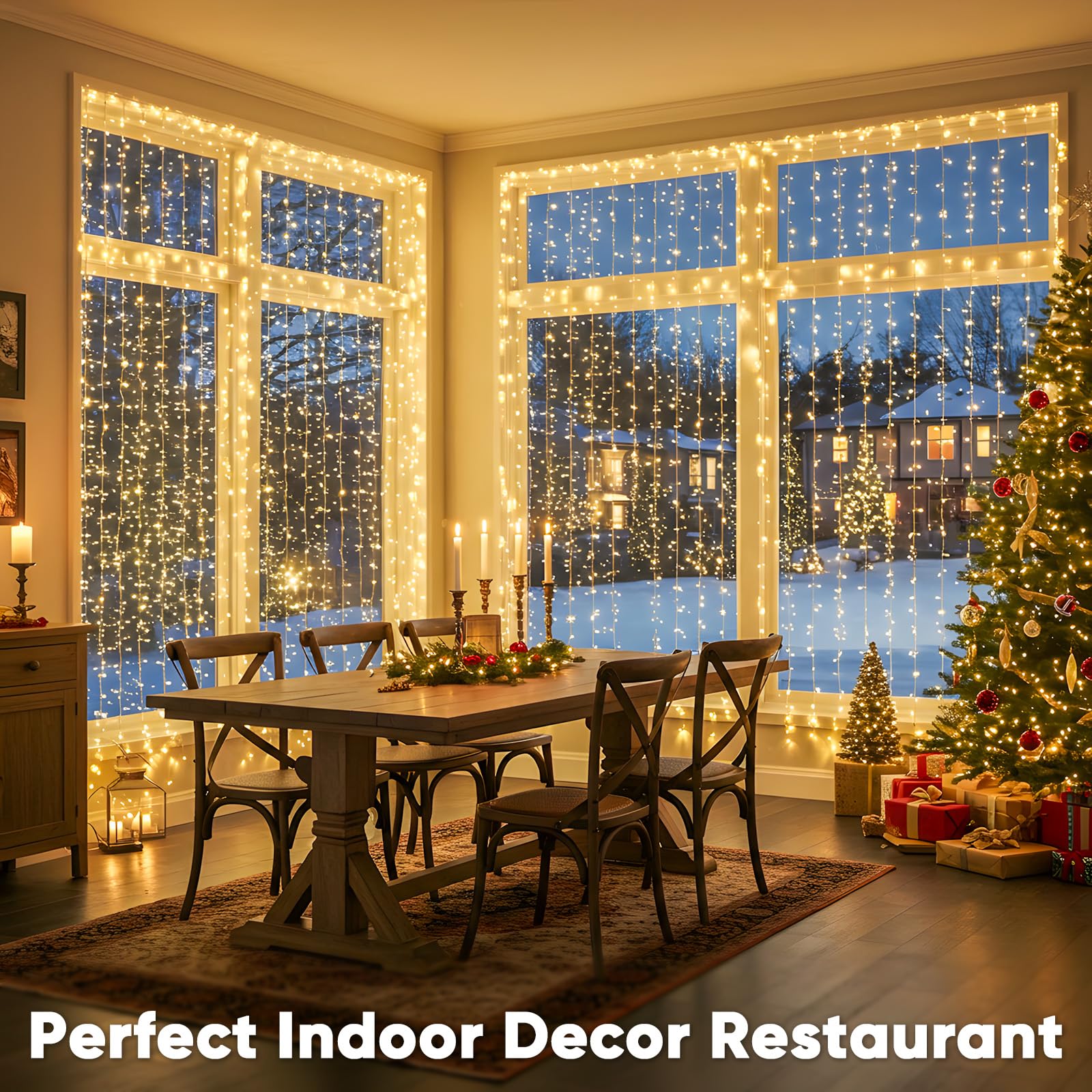Suddus waterproof curtain lights; weather-ready for patios and gardens.