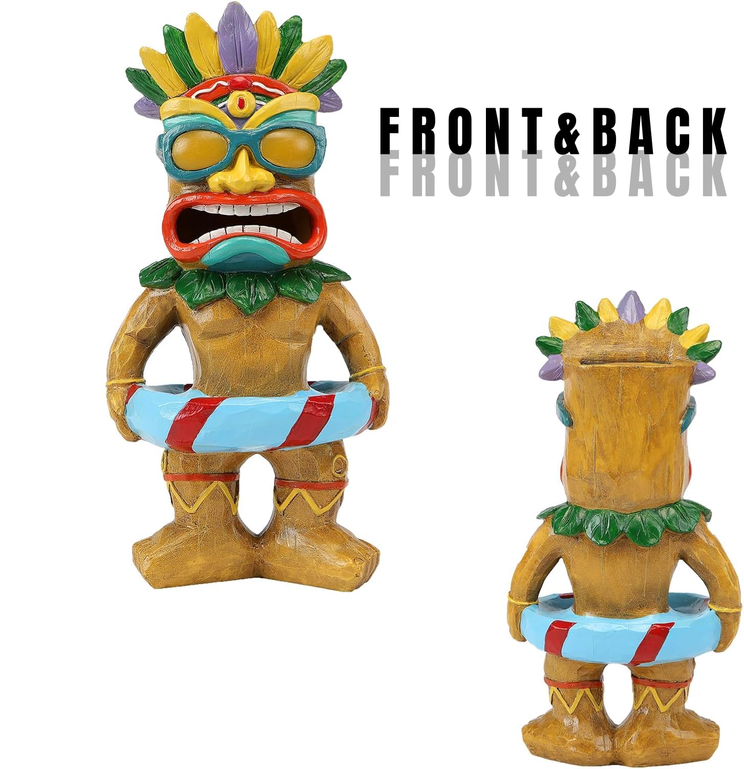 Porch entryway lit by SudsYard solar tiki light with charm.