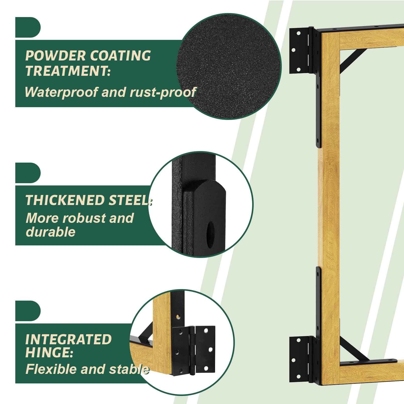 Suemoss powder-coated bracket resists rust and weather.
