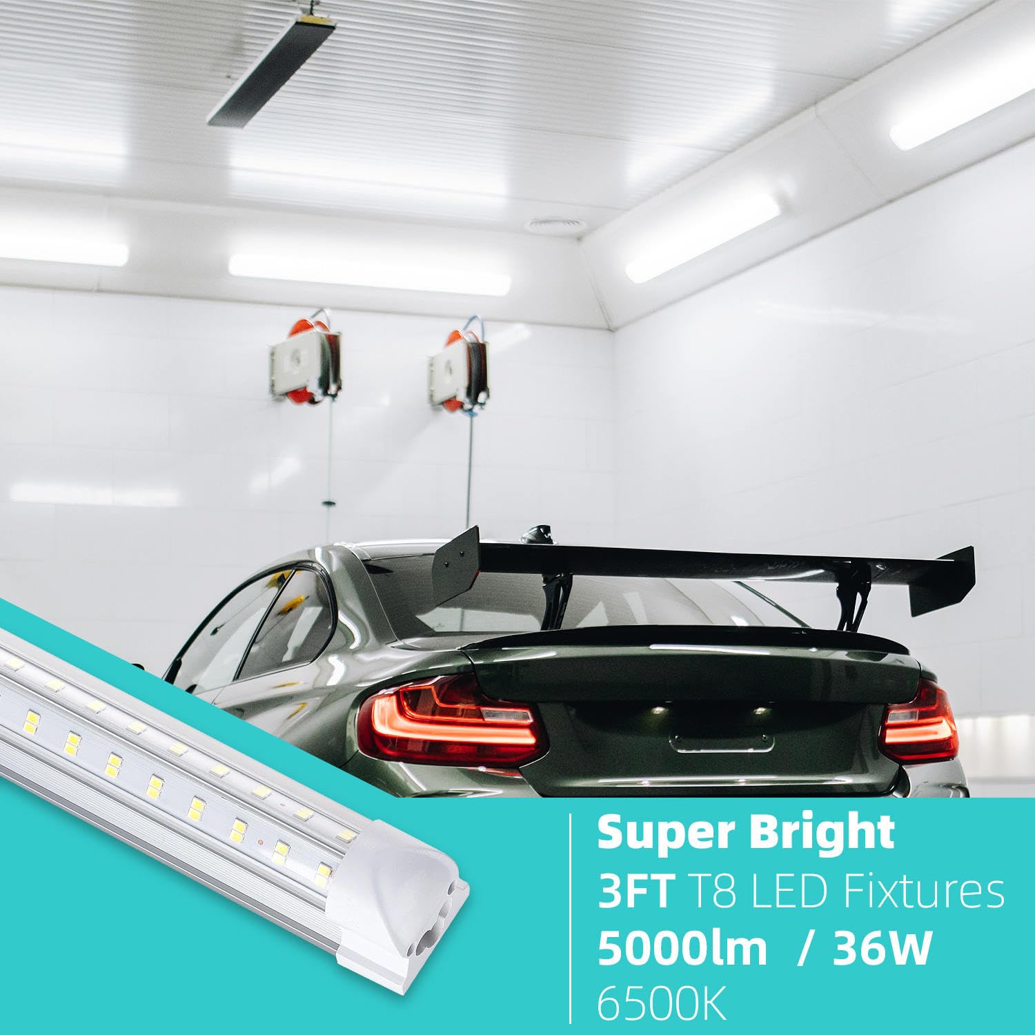 SUERCAI.YO 3FT LED Shop Light linkable setup enables seamless multi-light runs.
