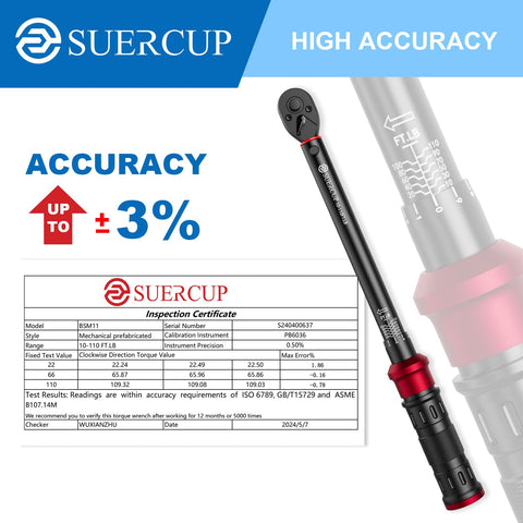 Close-up of the SUERCUP 72-tooth ratchet head for smooth torque control.