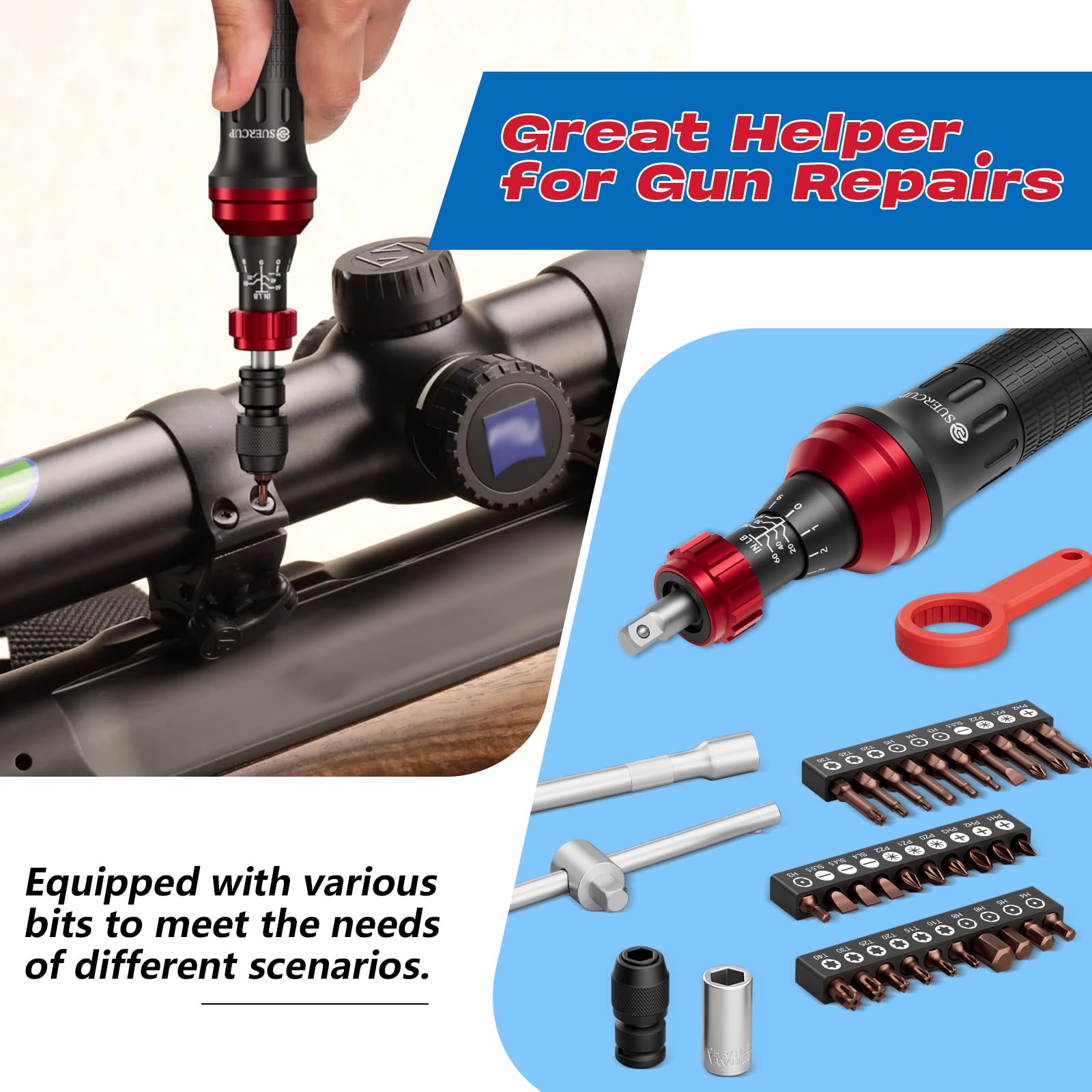Ergonomic anti-slip handle improves grip during use.
