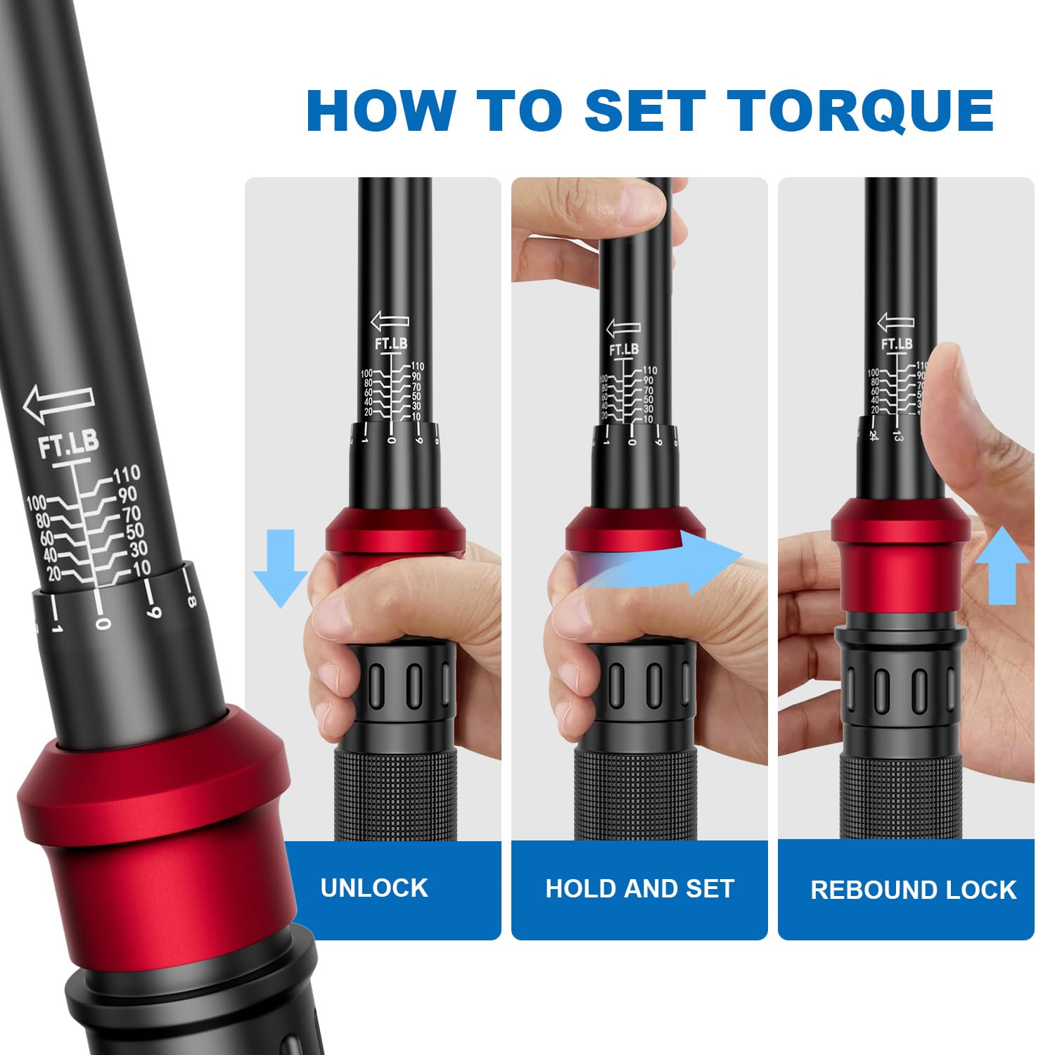 SUERCUP high-contrast scale readout enables quick torque confirmation.