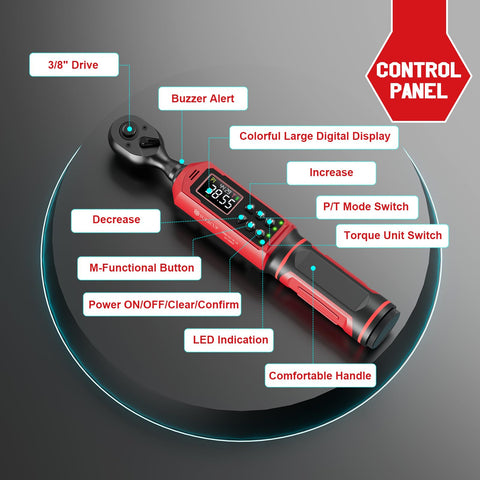 SUERCUP torque wrench AAA battery compartment for long use.