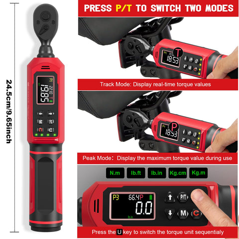 SUERCUP torque wrench switching five units of measure.