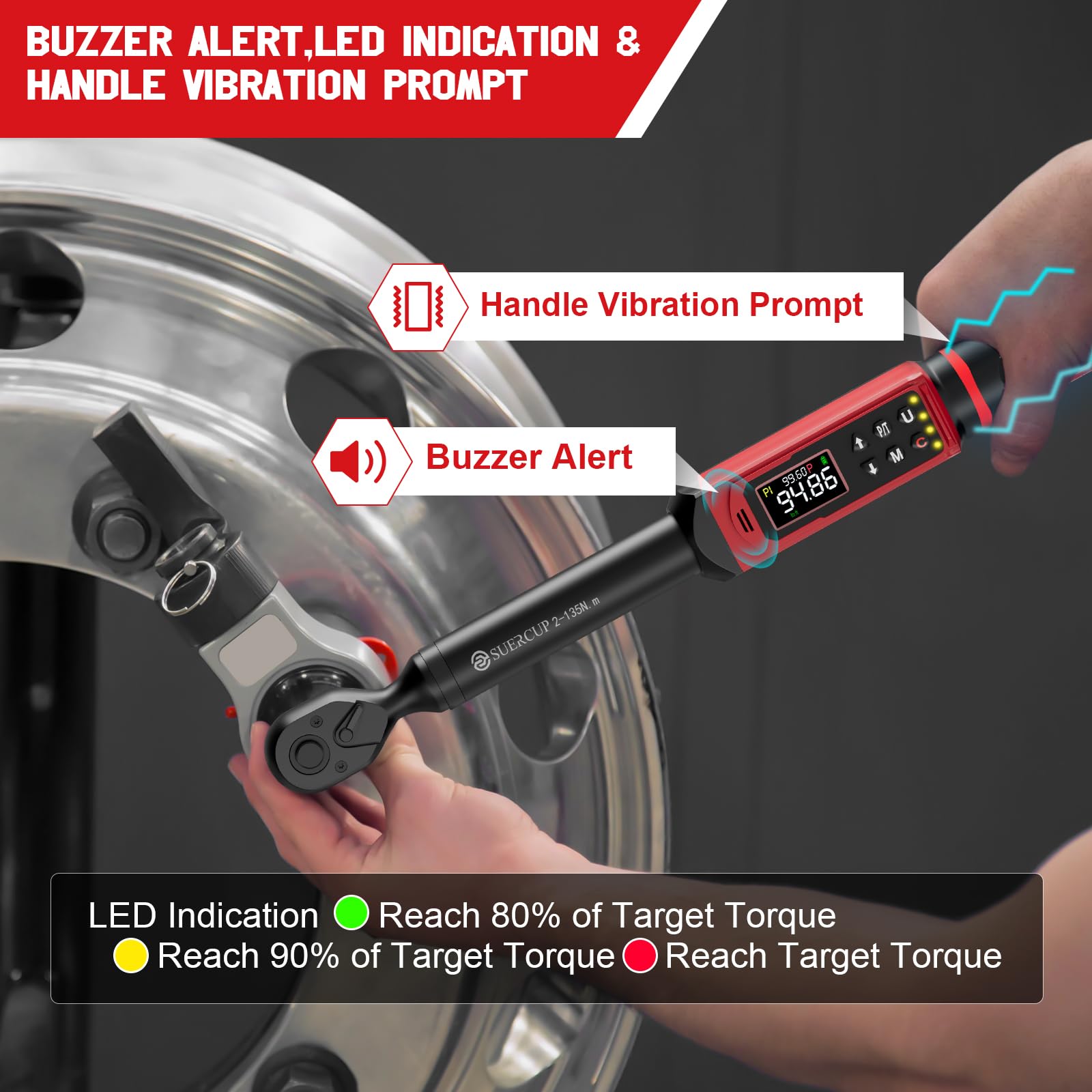SUERCUP quick-release head allows fast socket changes during repairs