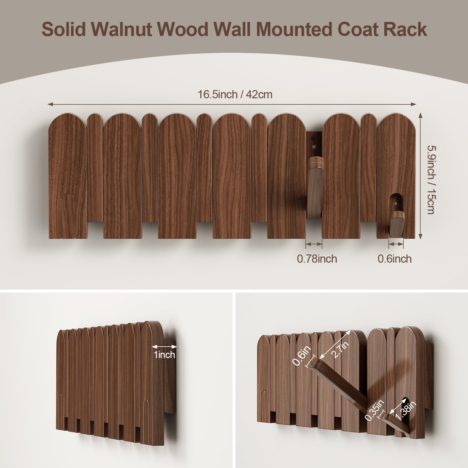 Sueuapp space-saving wall-mounted coat rack for small entryways.