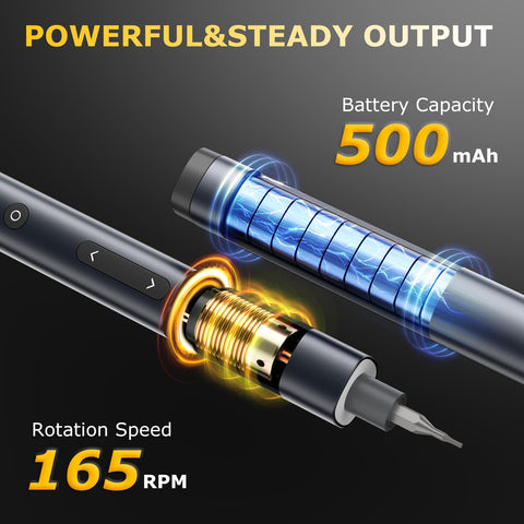 SUFICY cordless screwdriver charging indicator and 90-minute quick recharge