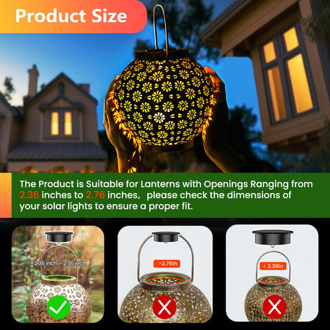 Suggant replacement top fits 2.36–2.76 inch openings for versatile lantern compatibility
