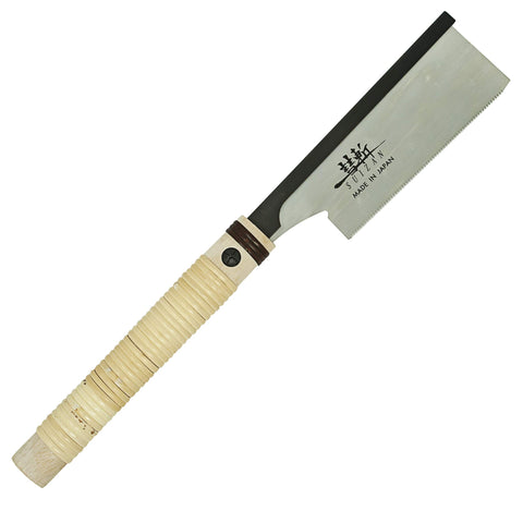 SUIZAN Dozuki 6-inch crosscut blade close-up shows razor-sharp edge for clean cuts.