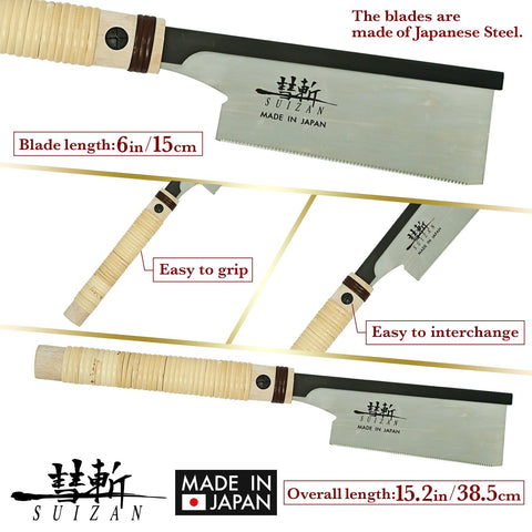 SUIZAN Dozuki in-hand use demonstrates controlled pull cutting and smooth edge.