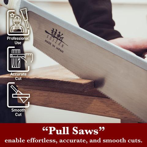 SUIZAN Dozuki Dovetail Saw guiding an angle cut for joints.