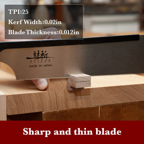 SUIZAN Dozuki used for gentle crosscuts on hardwood projects.
