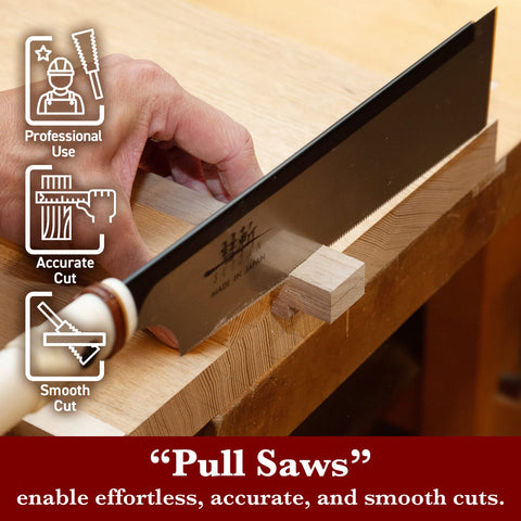 SUIZAN Dozuki in hand demonstrates light weight and efficient pull cutting.
