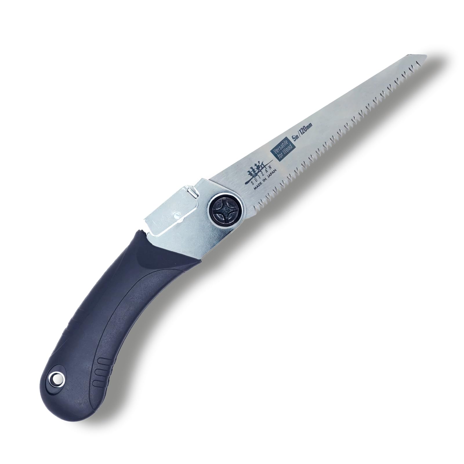 SUIZAN Japanese folding saw with a 4.7-inch blade designed for precise pruning and woodwork.