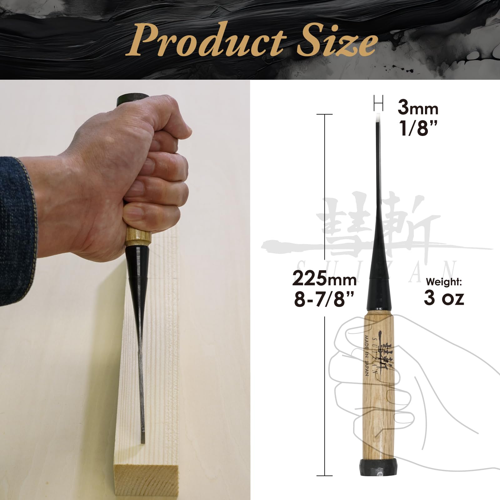 SUIZAN Japanese steel offers a traditional hardening and sharp edge