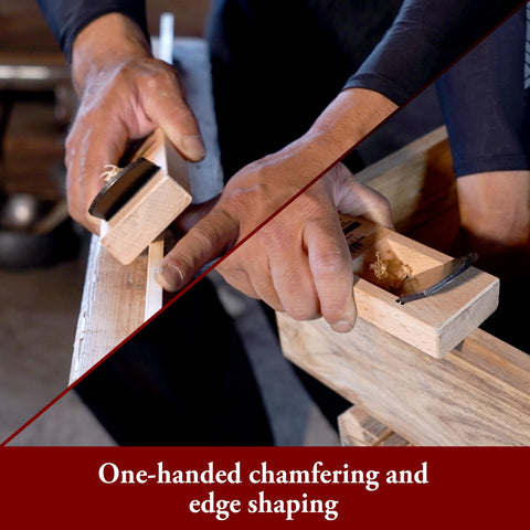 SUIZAN Kanna in use, pulling toward you for traditional planing technique